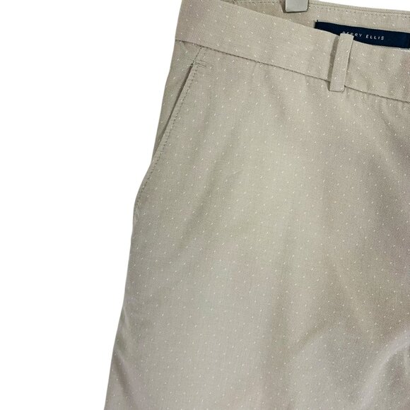 Flat Front Cotton Shorts 4 pockets  size 38 Beige Perry Ellis - Picture 13 of 14